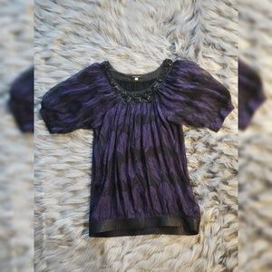 Mid Sleeve Purple Blouse/Tunic